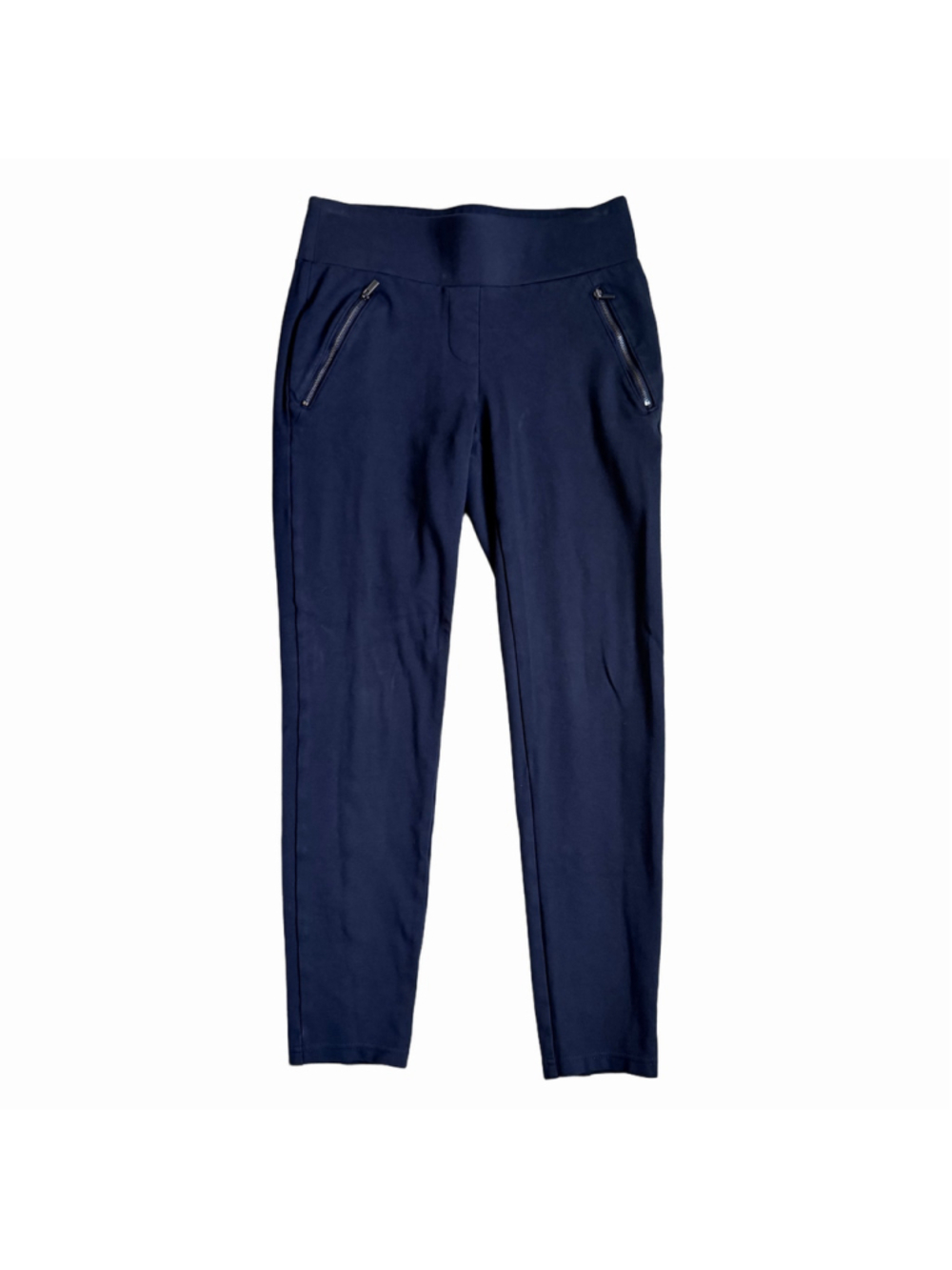 Ann Taylor NWOT Navy Zip Pocket Stretch Pull On Trouser Pants Women's Size Small
